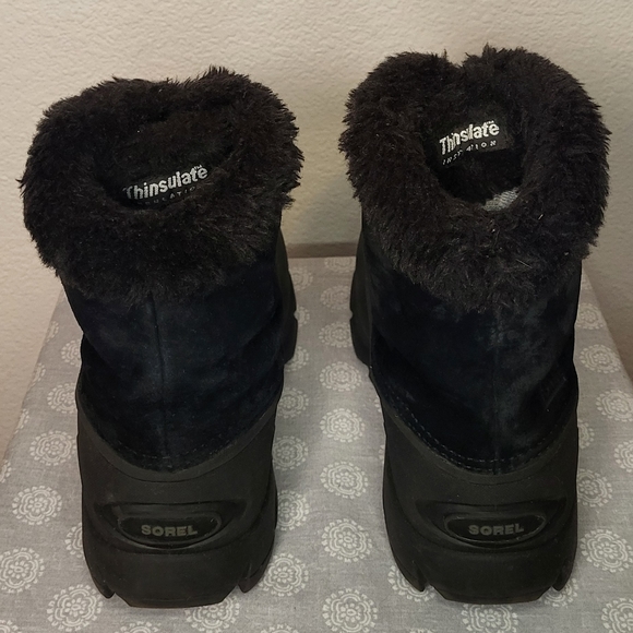 Sorel Snow Angel Waterproof Boots size 8.5 in Black Leather - Picture 4 of 6